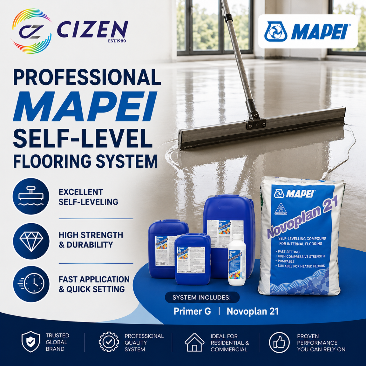 Professional Mapei Self-Level Flooring System | CIZEN