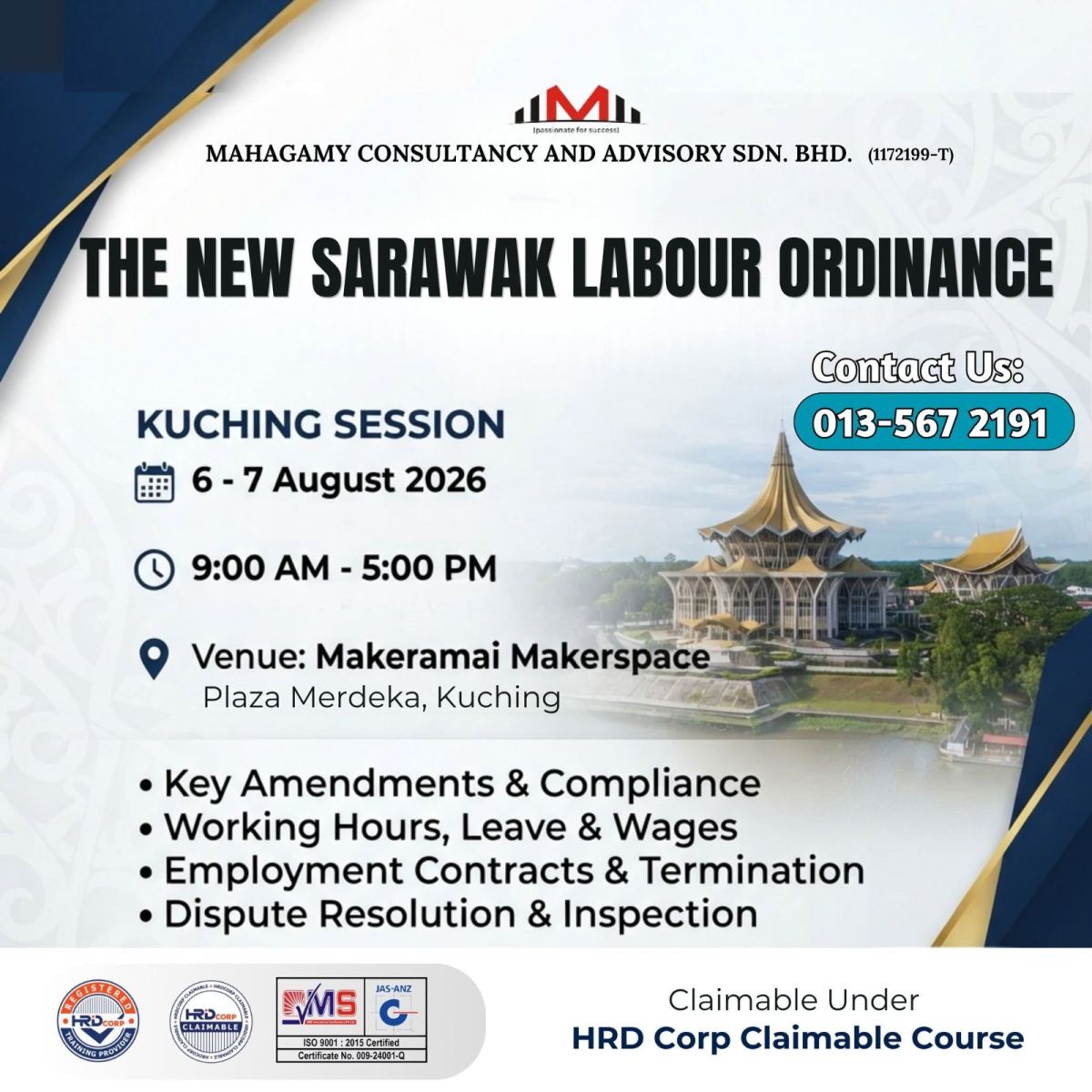 Kuching: 6&7 August 2026_Sarawak Labour Ordinance. RM1850.00