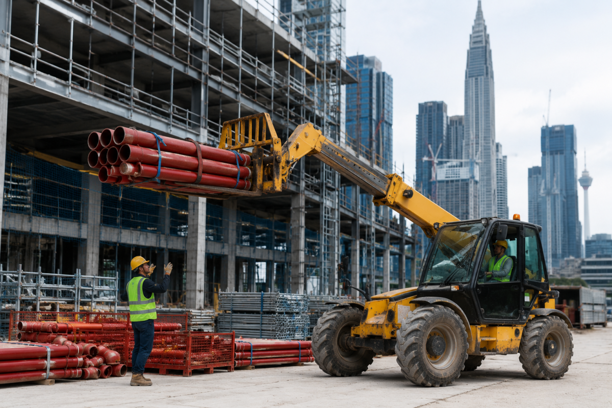 KL Fire Protection Projects: Why Contractors Often Ask for a Telehandler Instead of Just a Forklift