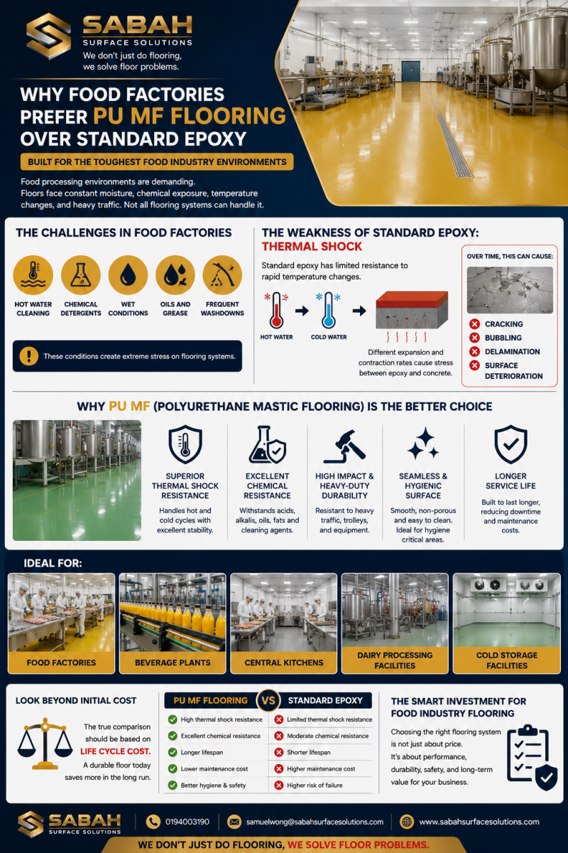 Why More Food Factories Are Choosing PU MF Flooring Over Standard Epoxy?