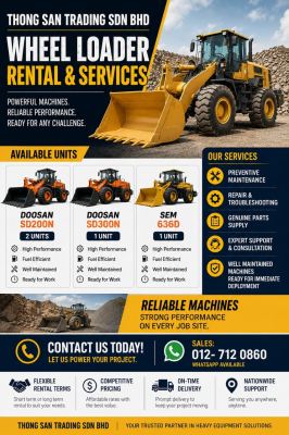 USED CONSTRUCTION MACHINERY RENTAL  & SERVICES AND SALES (WHEEL LOADER)