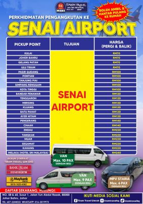 PAKEJ TAMBAHAN TRANSPORT KE SENAI AIRPORT