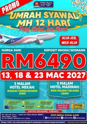 [PROMO] PAKEJ UMRAH SYAWAL MH 12 HARI RM6490