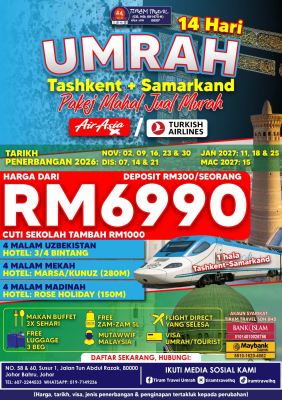 PAKEJ UMRAH ZIARAH UZBEKISTAN RM6990