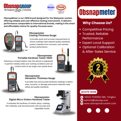 Introducing ObsnapMeter: Reliable Testing Instruments for Accurate Quality Control