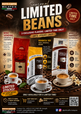Limited Time Corporate Coffee Experience with PITTI Caffe Malaysia Seasonal Beans