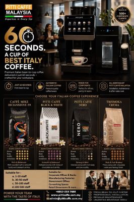 Corporate Coffee Machine Rental in Malaysia - Enjoy Premium Italian Coffee in Just 60 Seconds