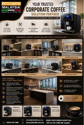 Corporate Coffee Machine Rental Malaysia | Italian Coffee Solutions for Offices | PITTI CAFFE MALAYSIA