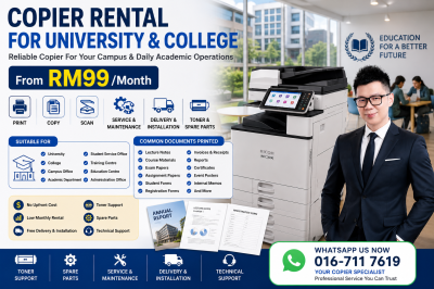Copier Rental for University & College From RM99/Month | Campus Photocopier Rental Malaysia