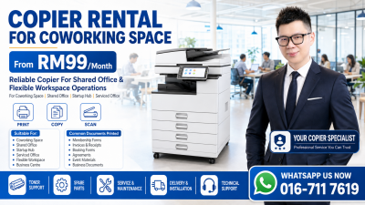 Copier Rental for Coworking Space From RM99/Month | Shared Office Photocopier Rental Malaysia