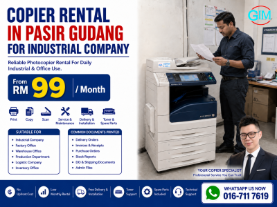 Copier Rental in Pasir Gudang for Industrial Company | Photocopier Rental Johor Bahru