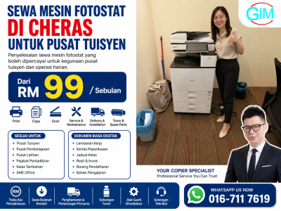 Sewa Mesin Fotostat di Cheras untuk Pusat Tuisyen | Copier Rental Kuala Lumpur