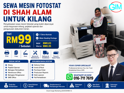 Sewa Mesin Fotostat di Shah Alam untuk Kilang | Copier Rental Selangor