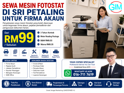 Sewa Mesin Fotostat di Sri Petaling untuk Firma Akaun | Copier Rental Kuala Lumpur