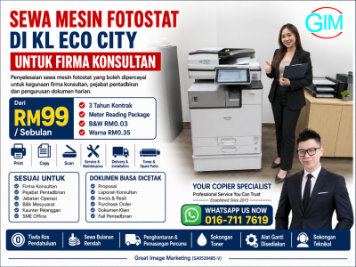 Sewa Mesin Fotostat di KL Eco City untuk Firma Konsultan | Copier Rental Kuala Lumpur