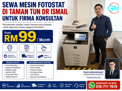 Sewa Mesin Fotostat di Taman Tun Dr Ismail untuk Firma Konsultan | Copier Rental KL