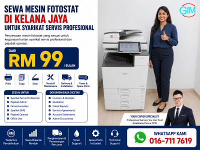 Sewa Mesin Fotostat di Kelana Jaya untuk Syarikat Servis Profesional | Copier Rental Selangor
