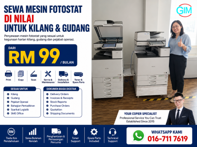 Sewa Mesin Fotostat di Nilai untuk Kilang & Gudang | Copier Rental Negeri Sembilan