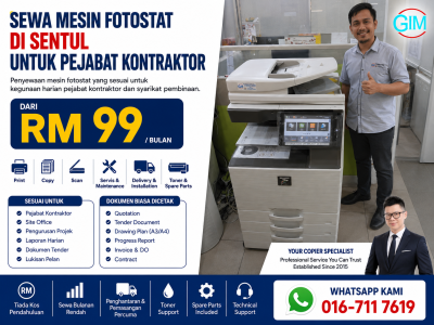 Sewa Mesin Fotostat di Sentul untuk Pejabat Kontraktor | Copier Rental Kuala Lumpur