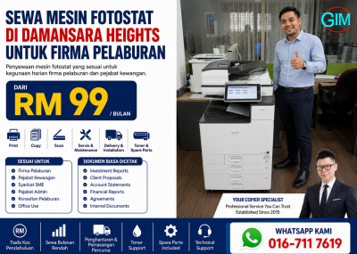 Sewa Mesin Fotostat di Damansara Heights untuk Firma Pelaburan | Copier Rental KL