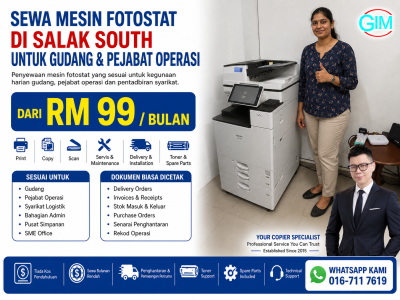 Sewa Mesin Fotostat di Salak South untuk Gudang & Pejabat Operasi | Copier Rental KL