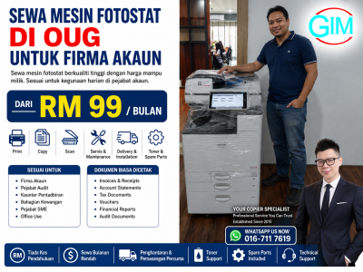 Sewa Mesin Fotostat di OUG untuk Firma Akaun | Copier Rental Kuala Lumpur