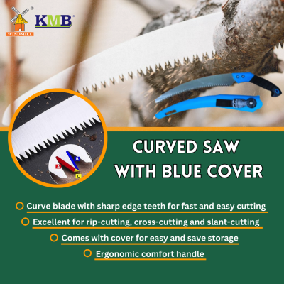 Curved Pruning Saw With Blue Cover