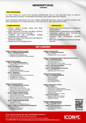 Last call for Microsoft Excel advanced training