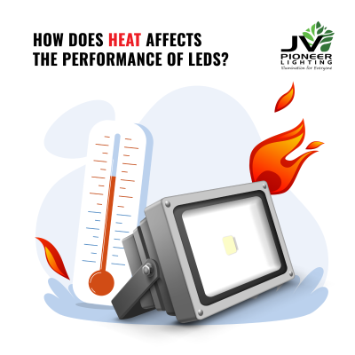 How does heat affects the performance of LEDs?