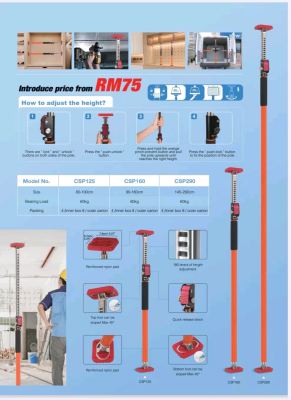 Adjustable Support Pole for Cabinet, Ceiling & Drywall Installation Malaysia