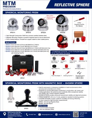 Spherical Monitoring Prism Reflective Sphere Magnetic Base Malaysia