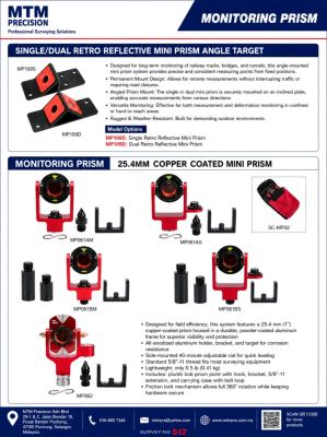 MTM Mini Monitoring Prism | Survey Prism | Retro Reflective Prism | Total Station Target Malaysia 