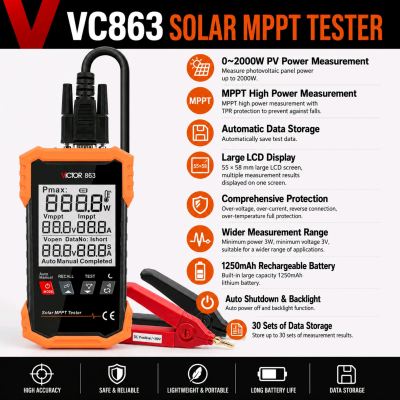 VC863 Solar MPPT Tester | Solar Panel Power Meter | PV Tester | Photovoltaic Tester | Solar Power Meter | Malaysia