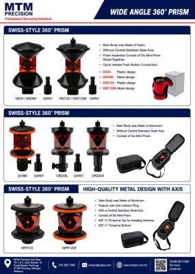 MTM 360° Survey Prism  Swiss Style 360 Prism  Robotic Total Station Prism  GNSS Prism Malaysia