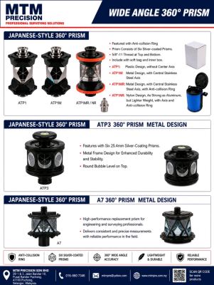 MTM Japanese Style 360° Prism  Survey 360 Prism  Robotic Total Station Prism  Monitoring Prism Malaysia