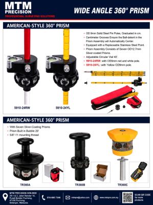 MTM American Style 360° Prism  Survey 360 Prism  Robotic Total Station Prism  Monitoring Prism Malaysia