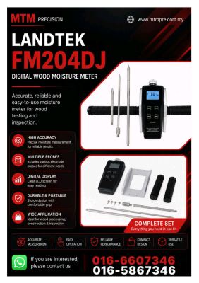 LANDTEK FM204DJ Digital Wood Moisture Meter | Timber Moisture Tester | Wood Moisture Measuring Instrument Malaysia
