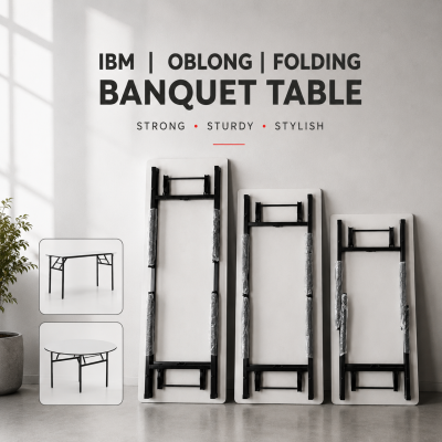IBM Oblong Folding Banquet Table Malaysia | Strong, Sturdy & Easy Storage Event Table