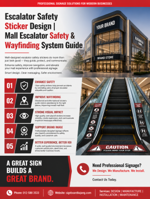 Escalator Safety Sticker Design | Mall Escalator Safety & Wayfinding System Guide