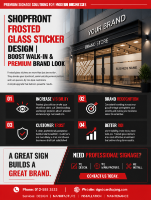 Shopfront Frosted Glass Sticker Design | Boost Walk-In & Premium Brand Look