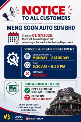 (HQ-Kempas) CHANGE OF SERVICE & REPAIR DEPARTMENT OPERATING HOURS