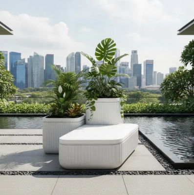 Custom Garden Bench Project for Singapore Client | Landscape Furniture Design & Installation 