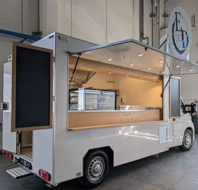What material should I use for a food truck kitchen?
