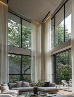 Double Volume High Curtains for Penthouse: The Ultimate Luxury Window Treatment