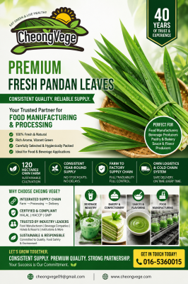Premium Fresh Pandan Leaves Supplier Malaysia | Reliable Supply for Food Manufacturing & Processing