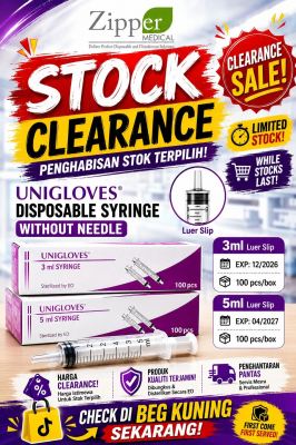 Stock Clearance Promotion   Unigloves Disposable Syringe Without Needle