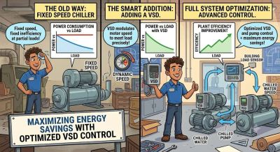 Optimizing Chilled Water Variable Speed Drive Control for Centrifugal Chillers