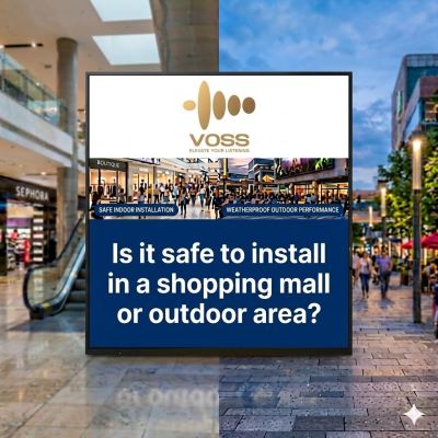 Is it safe to install in a shopping mall or outdoor area?