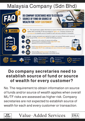 Do company secretaries need to establish source of fund or source of wealth for every customer?  ��˾�����Ƿ���ҪΪÿһλ�ͻ�ȷ���ʽ���Դ��Source of Funds����Ƹ���Դ��Source of Wealth����