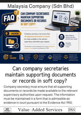 Can company secretaries maintain supporting documents or records in soft copy? � ��˾�����Ƿ�����Ե��ӵ���Soft Copy����ʽ����֧���ļ����¼��